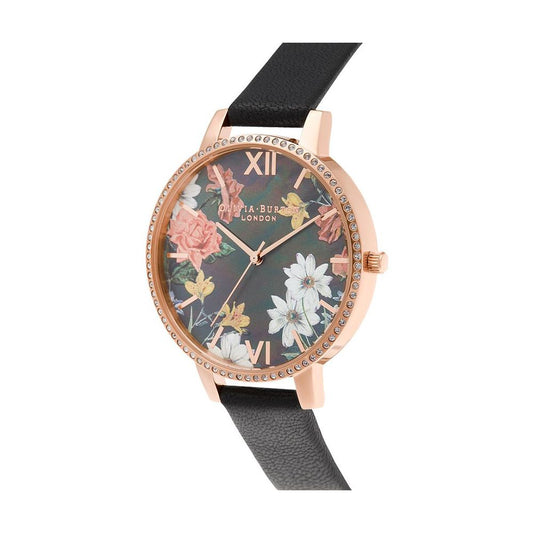 Olivia Burton Black Artificial Leather Watch $301.00 Olivia Burton Luzworld
