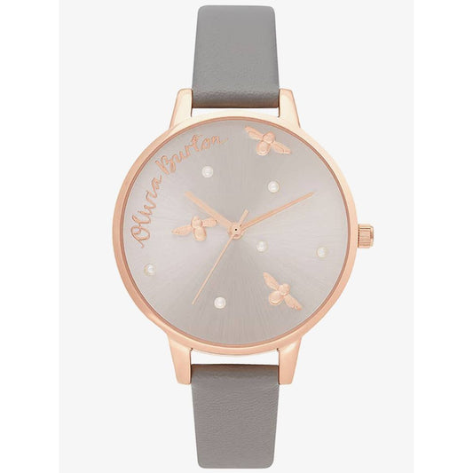 Olivia Burton Gray Artificial Leather Watch $301.00 Olivia Burton Luzworld