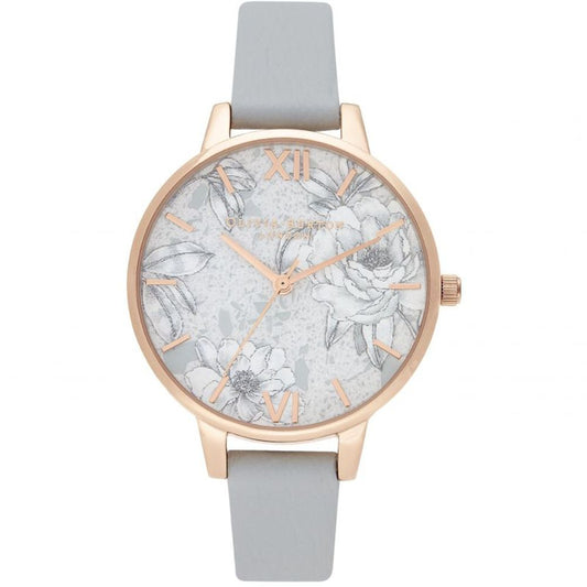 Olivia Burton Gray Artificial Leather Watch $218.00 Olivia Burton Luzworld