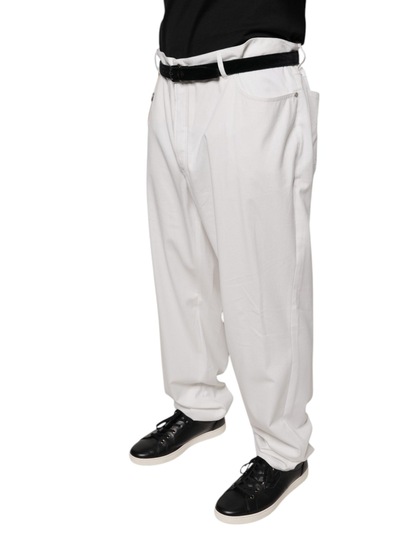 Brunello Cucinelli White Cotton Men Dress Tapered Pants $2017.00 Brunello Cucinelli Luzworld