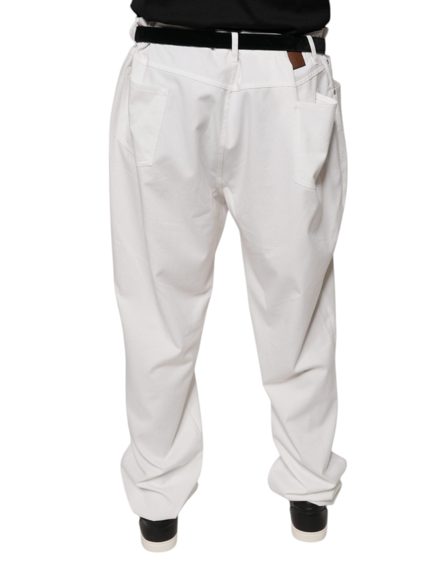 Brunello Cucinelli White Cotton Men Dress Tapered Pants $2017.00 Brunello Cucinelli Luzworld