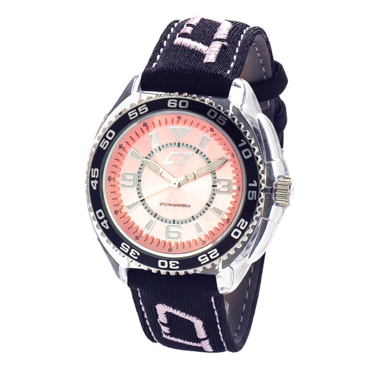 Chronotech Black Leather Watch $138.00 Chronotech Luzworld