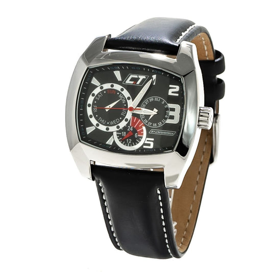 Chronotech Black Leather Watch $162.00 Chronotech Luzworld