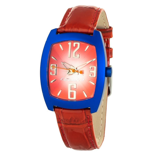Chronotech Red Leather Watch $141.00 Chronotech Luzworld