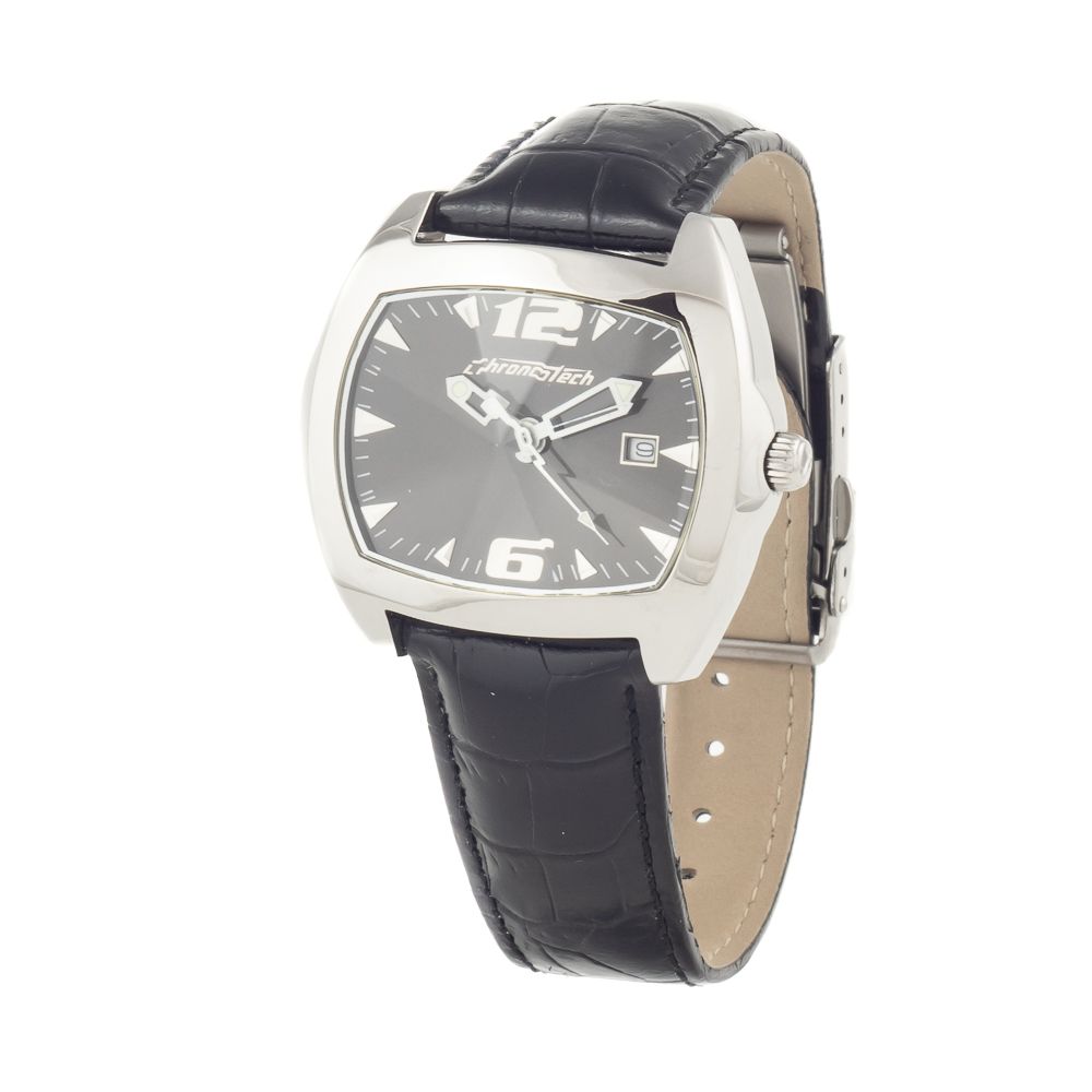 Chronotech Black Leather Watch $156.00 Chronotech Luzworld