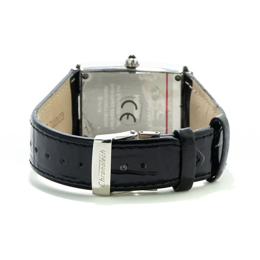 Chronotech Black Leather Watch $173.00 Chronotech Luzworld