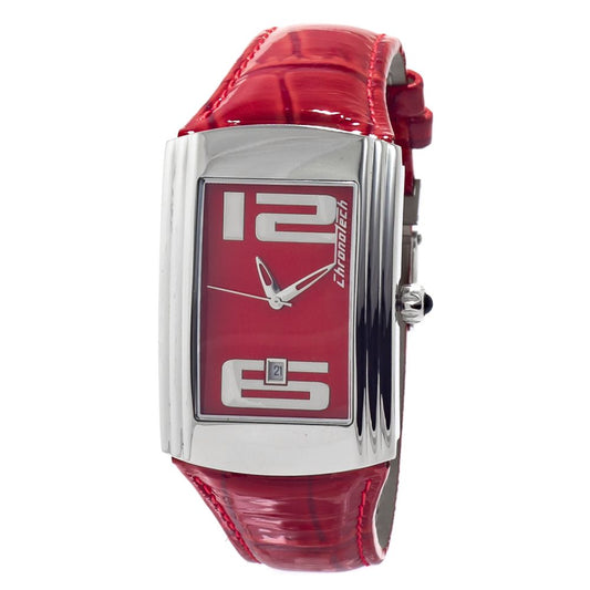 Chronotech Red Leather Watch $165.00 Chronotech Luzworld