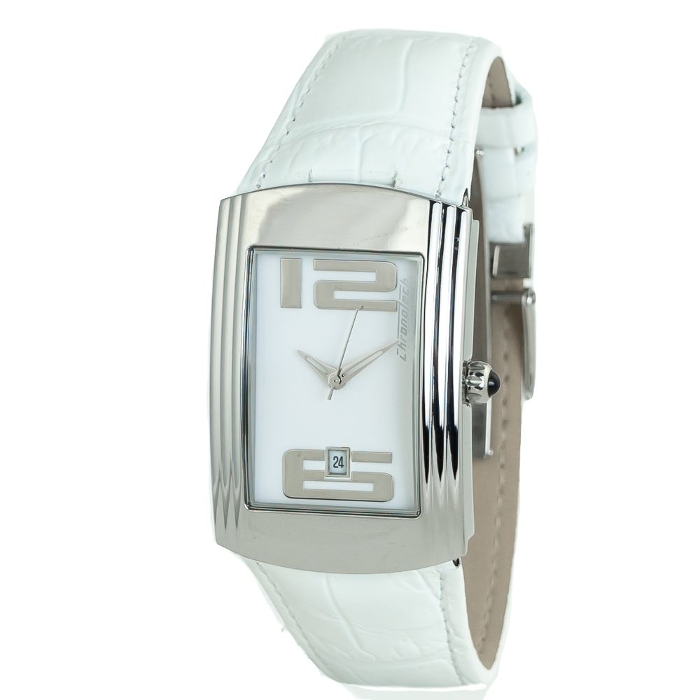 Chronotech White Leather Watch $165.00 Chronotech Luzworld