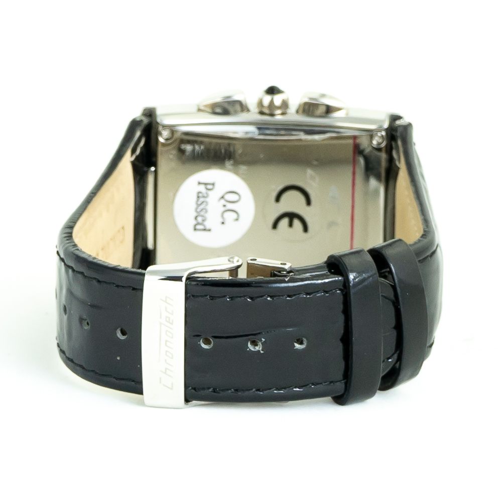 Chronotech Black Leather Watch $203.00 Chronotech Luzworld