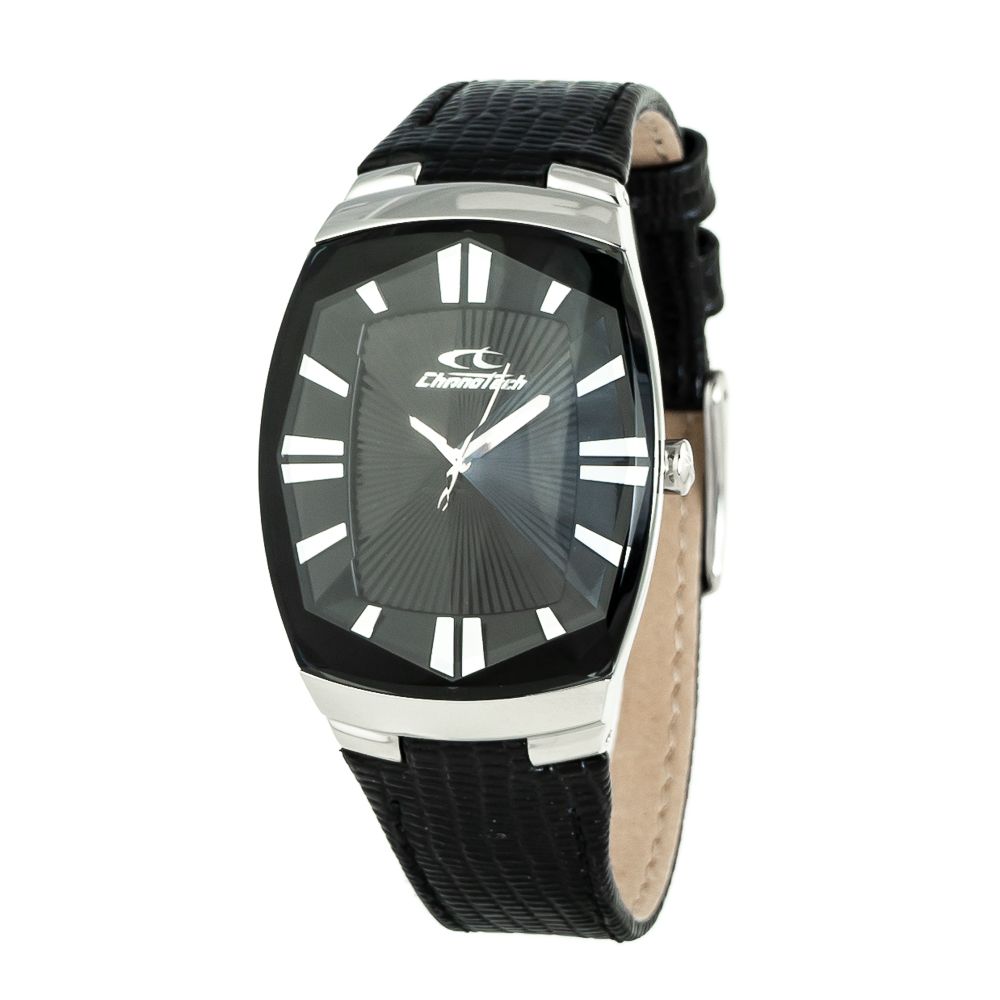 Chronotech Black Leather Watch $187.00 Chronotech Luzworld