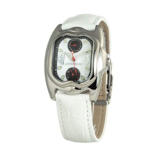 Chronotech White Leather Watch $165.00 Chronotech Luzworld