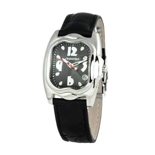 Chronotech Black Leather Watch $149.00 Chronotech Luzworld