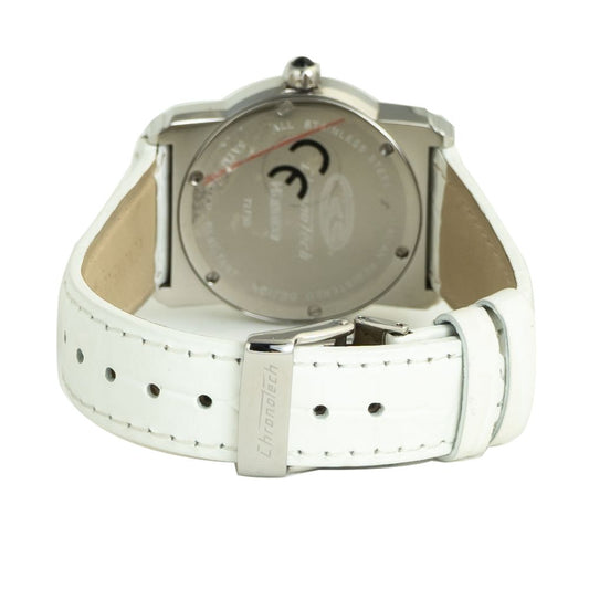 Chronotech White Leather Watch $165.00 Chronotech Luzworld
