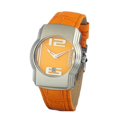 Chronotech Orange Leather Watch $165.00 Chronotech Luzworld