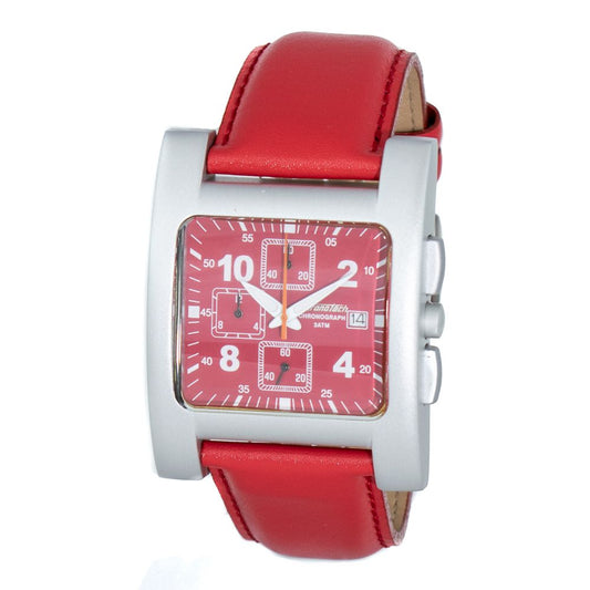 Chronotech Red Leather Watch $166.00 Chronotech Luzworld