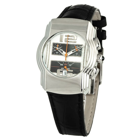 Chronotech Black Leather Watch $188.00 Chronotech Luzworld