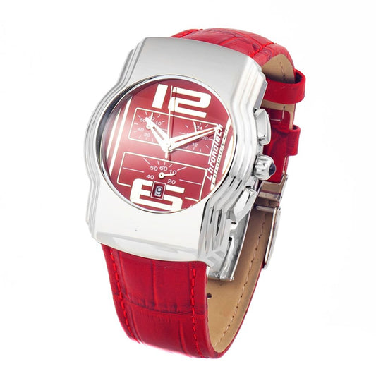 Chronotech Red Leather Watch $189.00 Chronotech Luzworld
