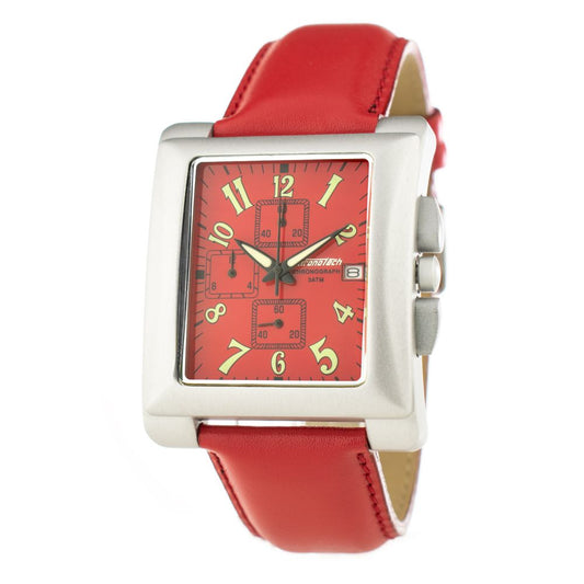 Chronotech Red Leather Watch $162.00 Chronotech Luzworld