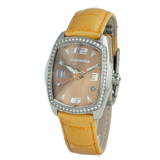 Chronotech Orange Leather Watch $154.00 Chronotech Luzworld