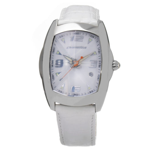 Chronotech White Leather Watch $165.00 Chronotech Luzworld
