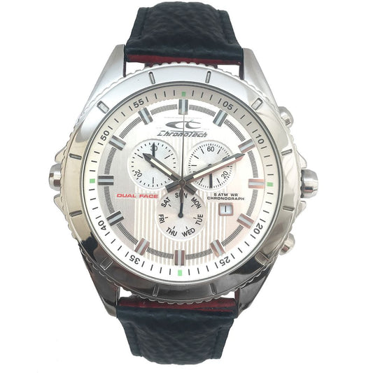 Chronotech Black Leather Watch $564.00 Chronotech Luzworld