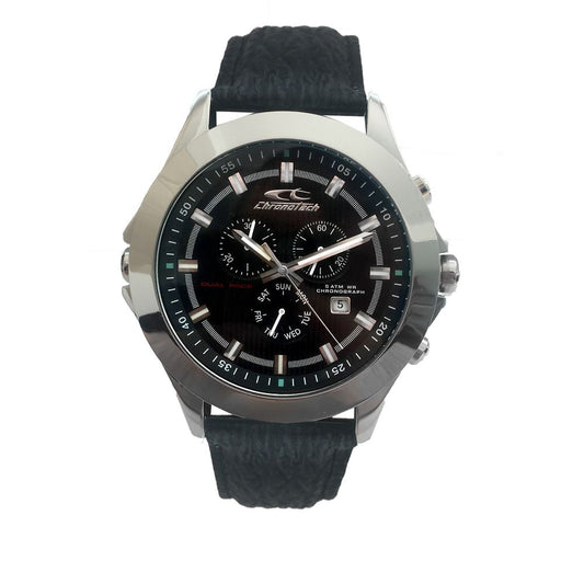 Chronotech Black Leather Watch $610.00 Chronotech Luzworld