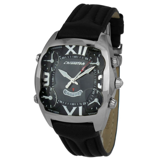 Chronotech Black Leather Watch $587.00 Chronotech Luzworld