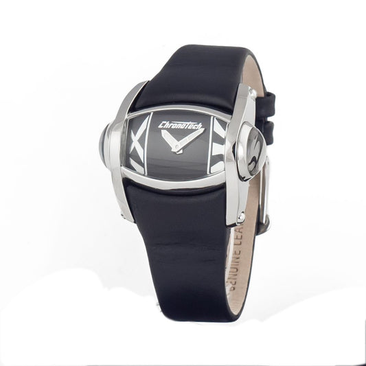 Chronotech Black Leather Watch $188.00 Chronotech Luzworld