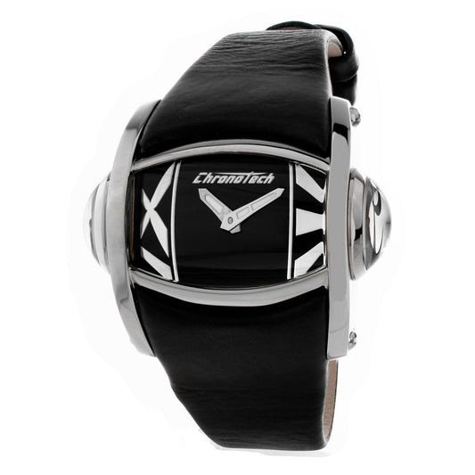 Chronotech Black Leather Watch $182.00 Chronotech Luzworld