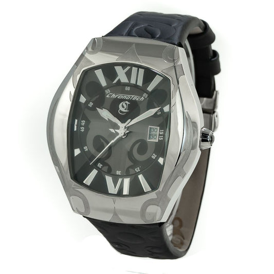 Chronotech Black Leather Watch $472.00 Chronotech Luzworld