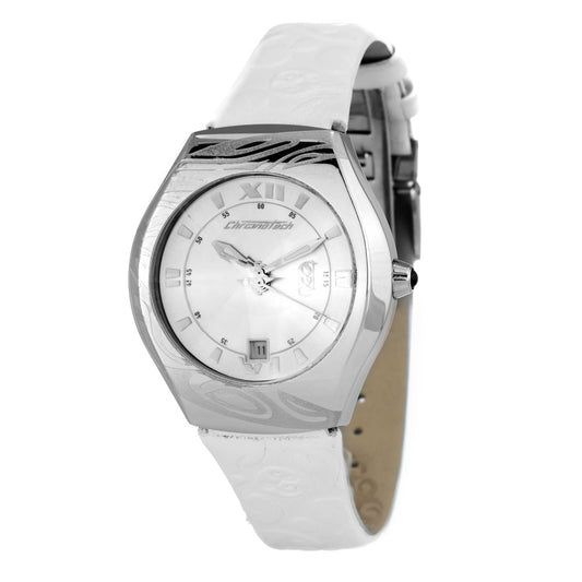 Chronotech White Leather Watch $173.00 Chronotech Luzworld