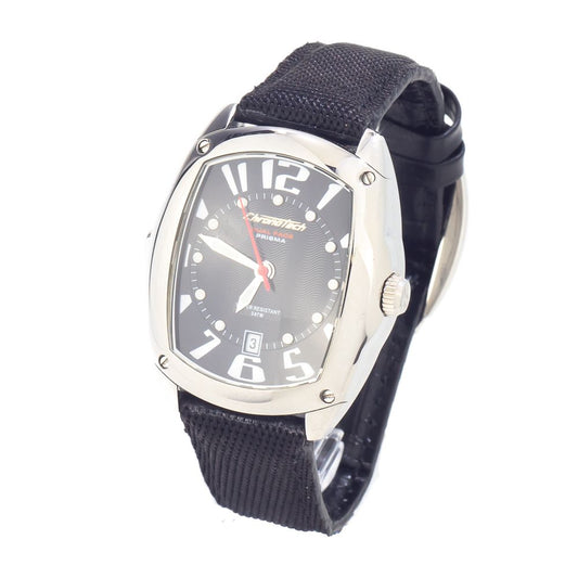 Chronotech Black Leather Watch $188.00 Chronotech Luzworld