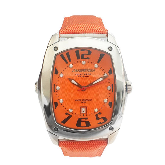 Chronotech Orange Leather Watch $192.00 Chronotech Luzworld