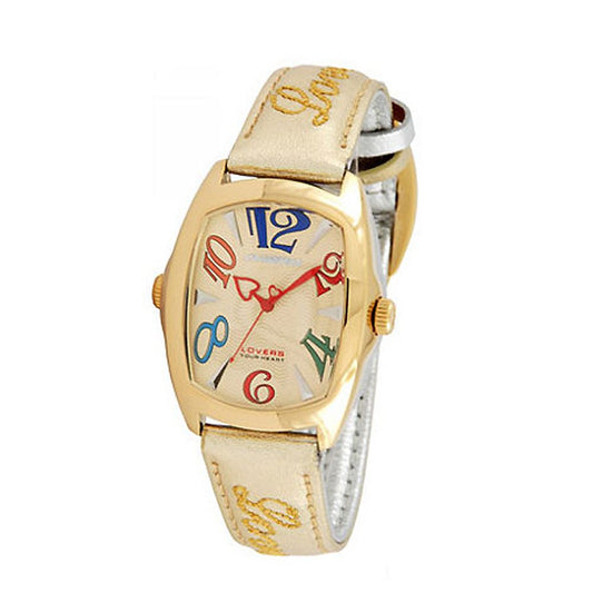 Chronotech Gold Leather Watch $201.00 Chronotech Luzworld