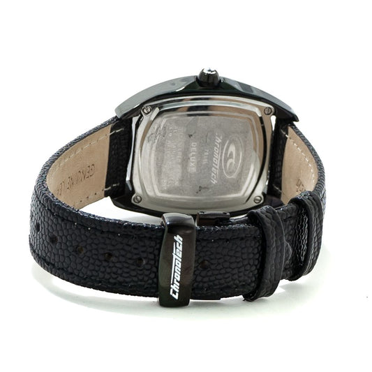 Chronotech Black Leather Watch $173.00 Chronotech Luzworld