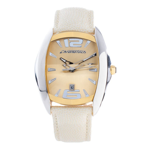 Chronotech Beige Leather Watch $180.00 Chronotech Luzworld