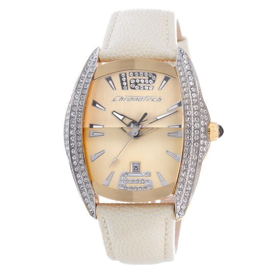 Chronotech Beige Leather Watch $203.00 Chronotech Luzworld