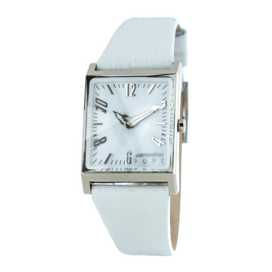 Chronotech White Leather Watch $165.00 Chronotech Luzworld