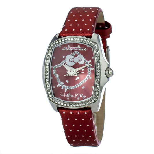 Chronotech Red Leather Watch $166.00 Chronotech Luzworld