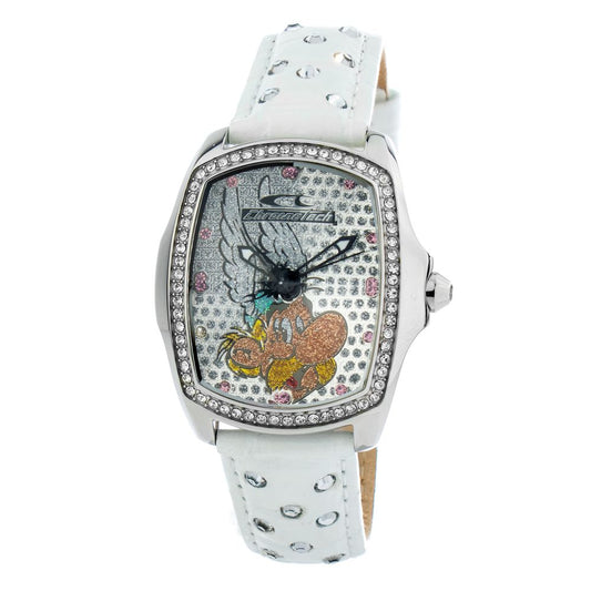 Chronotech White Leather Watch $180.00 Chronotech Luzworld