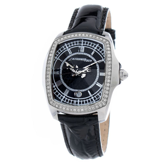 Chronotech Black Leather Watch $164.00 Chronotech Luzworld