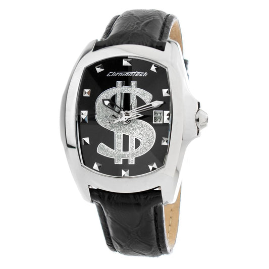 Chronotech Black Leather Watch $165.00 Chronotech Luzworld