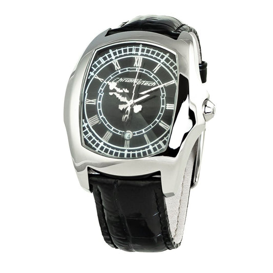 Chronotech Black Leather Watch $173.00 Chronotech Luzworld