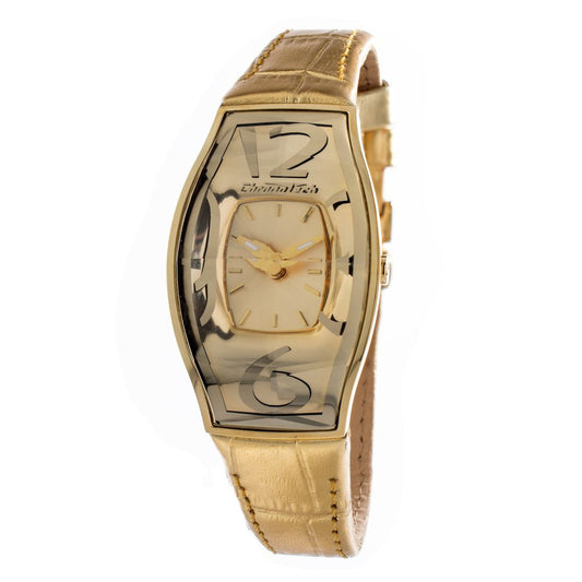 Chronotech Gold Leather Watch $203.00 Chronotech Luzworld