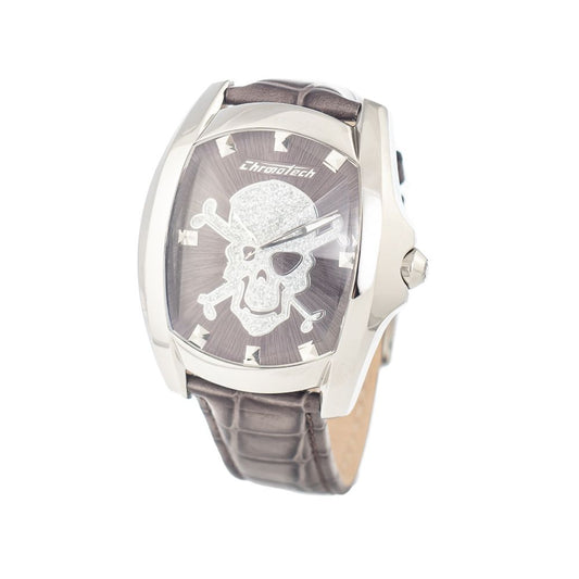 Chronotech Gray Leather Watch $164.00 Chronotech Luzworld