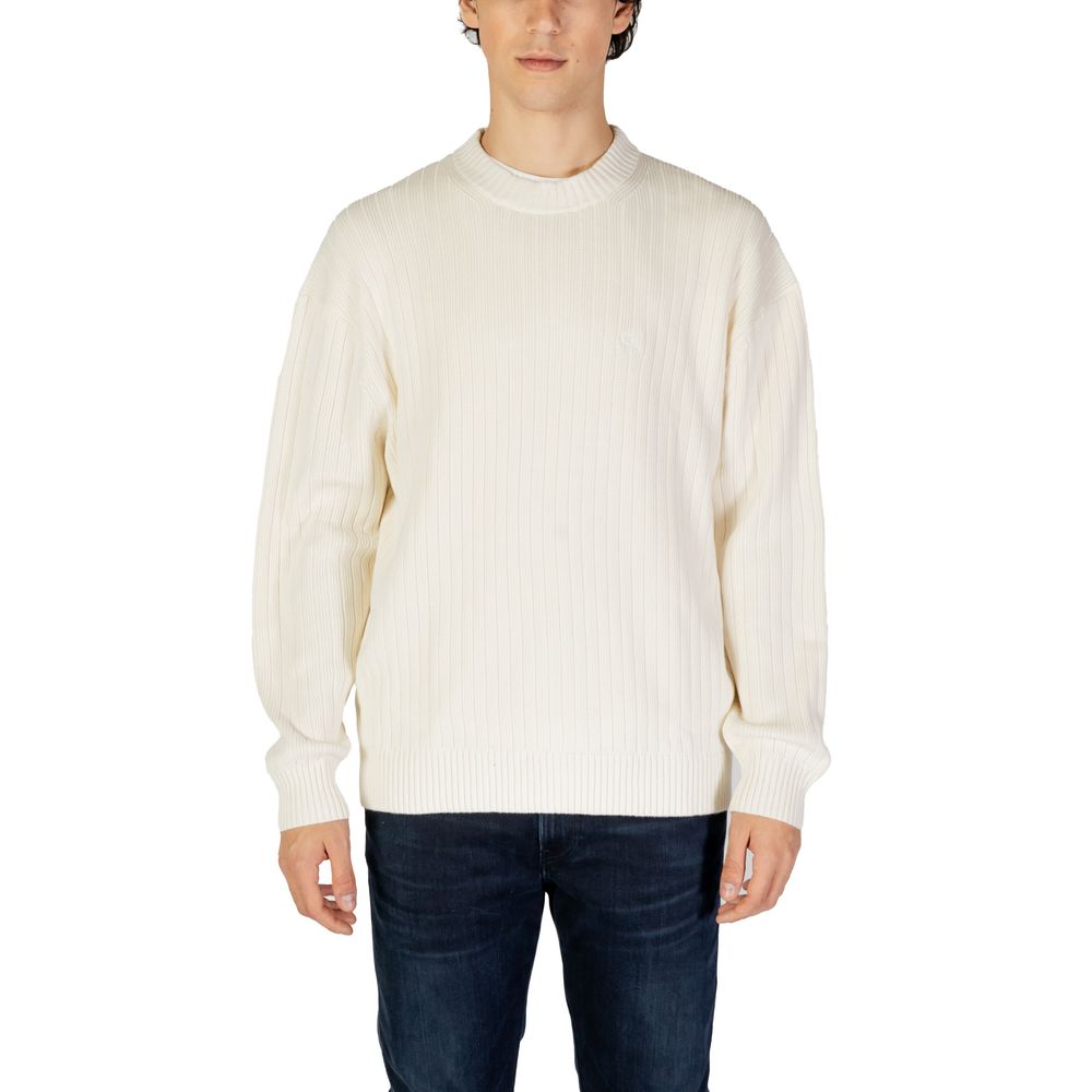 Calvin Klein Jeans Cream Cotton Sweater $200.00 Calvin Klein Jeans Luzworld