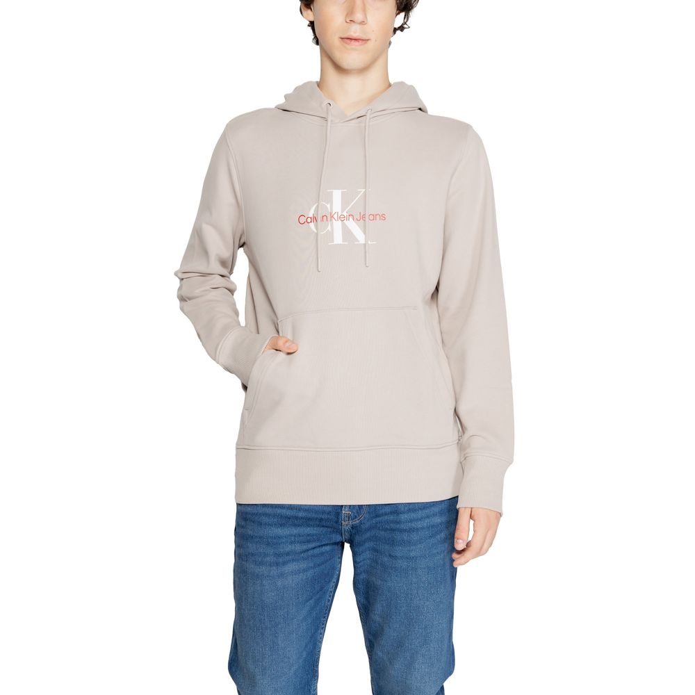 Calvin Klein Jeans Beige Recycled Cotton Hoody $211.00 Calvin Klein Jeans Luzworld