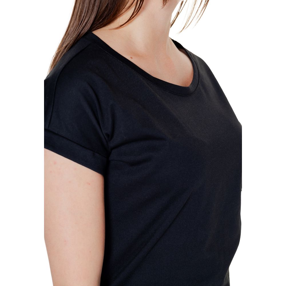 Vila Clothes Black Cotton T-Shirt