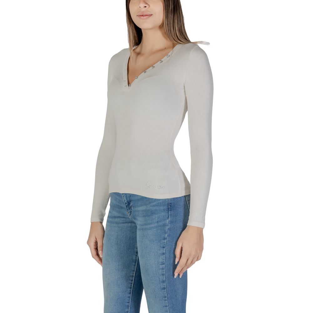 Guess Cream Viscose Long Sleeve