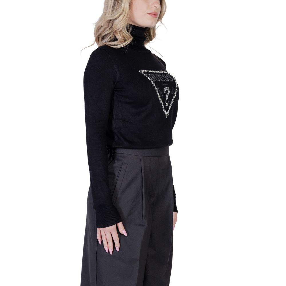 Guess Black Viscose Turtleneck
